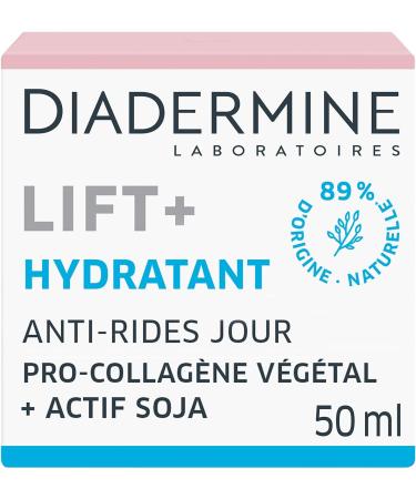 Diadermine - Lift+ Moisturizer - Face Day Cream - Ultra Firming Anti-Wrinkle Treatment - Plant Pro-Collagen and Soy Active - 89% ingredients of natural origin - 50 ml jar - Buy Online on GoSupps.com