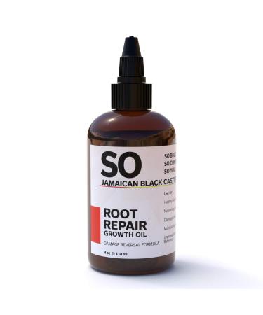 SO Jamaican Black Castor Oil | Root Repair Growth Oil | 100% Natural Moringa  Avocado & Aloe Vera Oils to Revive Your Scalp and Roots for Stronger Shinier Hair | 4 Fl Oz. / 118 mL