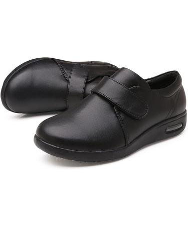 WCXTY Extra Wide Diabetic Shoes for Men & Women - Comfortable Casual PU Slippers for Swollen Feet with Arch Support - Lightweight Elderly Edema Shoes - Size 7.5 Black - Buy Online on GoSupps.com