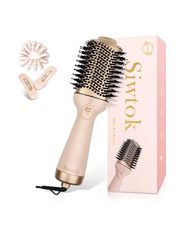 Siwtok One Step Hair Dryer Brush,Blow Dryer Brush,Professional Hot Air Brush for Women with Negative Ions,1200W(Pink) 4 Piece Set