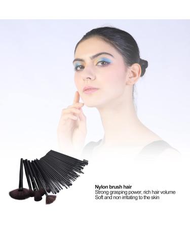 Premium Black Makeup Brush Set - Dense Soft Brushes for Eyeshadow & Face Powder | Portable Complete Kit for Beginners - Buy Online on GoSupps.com
