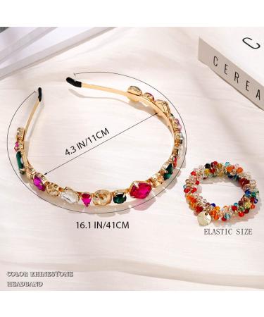 Sinalty Baroque Rhinestone Headband - Colorful Crystal Hair Hoop for Women - Buy Online on GoSupps.com