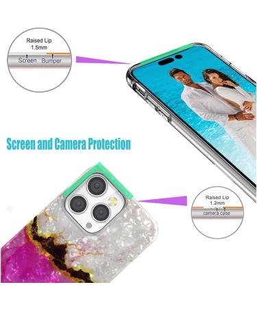 ARSTVEC iPhone 14 Pro Max Case for Girls - Glitter Pearl TPU Cover Elegant Pink Gold Marble Design Flexible & Thin Cell Phone Protective Case - Buy Online on GoSupps.com