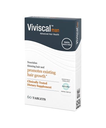 Viviscal Men's Hair Growth Supplements - 60 Tablets for Thicker Hair - Clinically Proven with Collagen Complex - 1 Month Supply - Buy Online on GoSupps.com