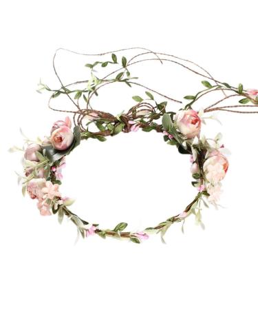 Flower wreath flower crown bridal headband simulation flower garland Bohemia flower hair wreath bride bridesmaids headband for wedding - Buy Online on GoSupps.com