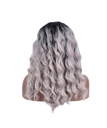 Buy SHIYID Heat Resistant Synthetic Lace Front Wig - Black Roots Loose Wave Middle Part Wig | International Shipping Available - Buy Online on GoSupps.com
