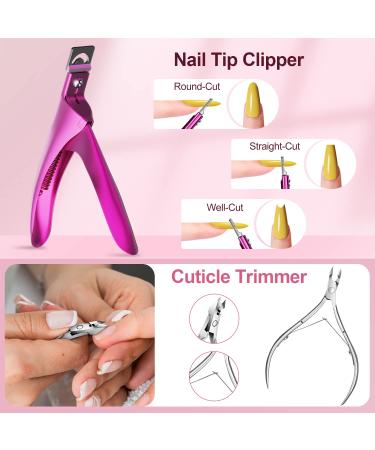 Subay Electric Nail Drill Kit for Acrylic Gel Dip Nails - Professional Manicure Pedicure Tools with Case, 500pcs Fake Nail Tips, Rhinestones, Clipper, Cuticle Trimmer - Pink - Buy Online on GoSupps.com
