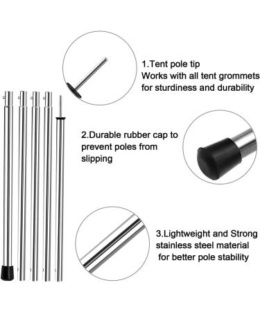 KOMCLUB Telescoping Tent Poles - Adjustable Stainless Steel Lightweight Poles for Camping, Backpacking, Hiking - Set of 2 (78in) - Buy Online on GoSupps.com