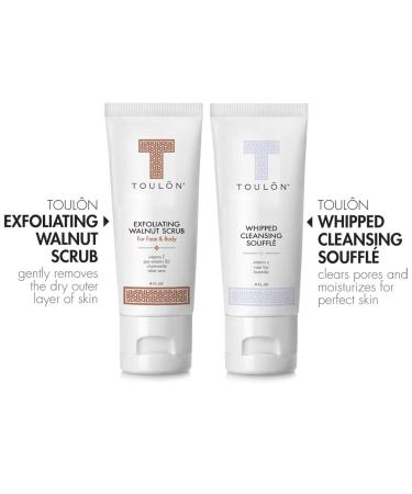 Exfoliating Scrub Set | Natural Spa Bath & Shower Kit for Men & Women | Anti-Aging Face Cleanser & Walnut Body Scrub | Perfect Skin Care Gift Set - Buy Online on GoSupps.com