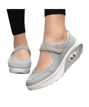 PGOJUNI Orthopedic Walking Sneaker Orthopedic Arch Support Diabetic Walking Sandals Comfortable Anti-Slip Sneakers 6.5-7 A1-gray