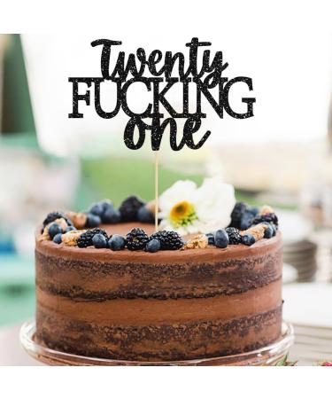 1Pc Glitter Black Twenty One Cake Decoration 21st Birthday Cake Topper for 21 Years Old 21st Birthday Party Decorations Supplies Cake Decor - Buy Online on GoSupps.com