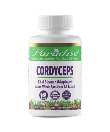 Paradise Herbs Cordyceps CS-4 Extract Vegan Antioxidant Non GMO Gluten Free 60 Vegetarian Capsules