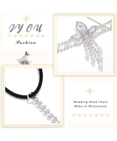 IYOU Boho Rhinestone Headband Silver Crystal Head Chain Vintage Bridal Headpiece Hair Jewelry for Women Gatsby Party - Buy Online on GoSupps.com
