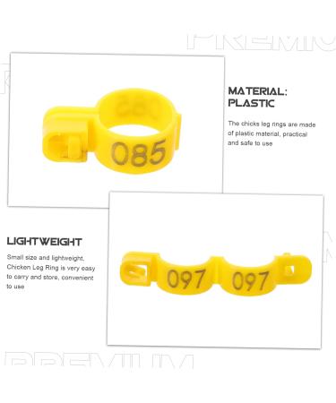 Yardwe 100pcs Poultry Marking Ring Farm Marker Tools Pigeons Ring Bands Ankle Pigeon Ring Lettering 3x1.8cm Yellow - Buy Online on GoSupps.com