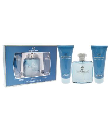 Sergio Tacchini Oceans Club 3.4oz EDT Spray 3.4oz After Shave Balm 3.4oz Shower Gel Men 3 Pc Gift Set - Buy Online on GoSupps.com