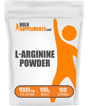 BulkSupplements.com L-Arginine Powder - Arginine 1000mg Arginine Supplement - Nitric Oxide Supplement Unflavored & Gluten Free 1000mg per Serving 100g (3.5 oz) (Pack of 1) Unflavored 100 Servings (Pack of 1)