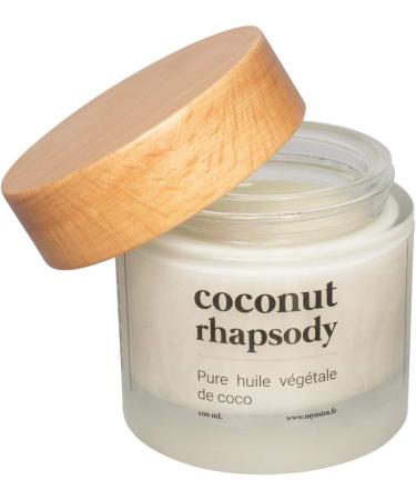 Mira - Pure coconut vegetable oil - Natural and fair trade - Moisturizing body and hair - 100mL - Glass jar and bamboo lid - Deodorized - Buy Online on GoSupps.com