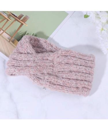 Lurrose Knitting Hair Band Woolen Crossed Headband Wide Rim Headwrap Twist Winter Headwear for Women Girls Pink - Buy Online on GoSupps.com