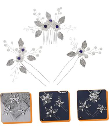 Angoily 1 Set Bridal Wedding Comb Decorative Hair Clips Bride Headpieces Wedding Headdress Bride Hair Fork Pearl Hair Comb Bridal Hair Comb Pearl Flower Banquet Hanfu Zircon - Buy Online on GoSupps.com
