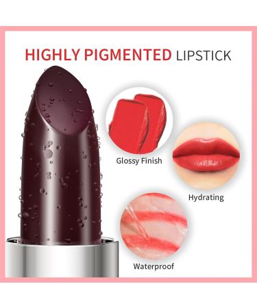 Long-lasting matte lipstick | Sweat-resistant Rose Black shade Matte Lips - For Travel Day Evening Party Makeup for Women and Girls - Buy Online on GoSupps.com
