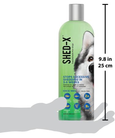 Shed-X Liquid Daily Supplement for Dogs - 100% Natural Solution to Excessive Shedding - Essential Fatty Acids, Vitamins, and Minerals - 32 oz - Buy Online on GoSupps.com
