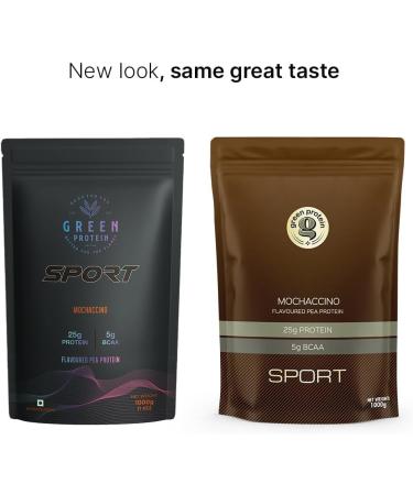 Buy GR EEN Vegan Pea Protein Isolate Powder 1kg - 25g Protein 5g BCAA per Serving No Added Sugar Mochaccino Flavor Allergen-Free International Shipping - Buy Online on GoSupps.com