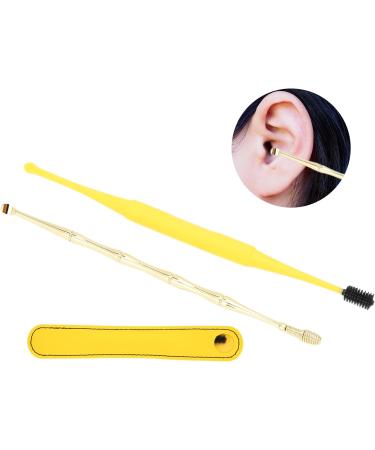 Ear Cleaner Set Durable Easy To Carry Spring Ear Spoon Set for Home(yellow) - Buy Online on GoSupps.com