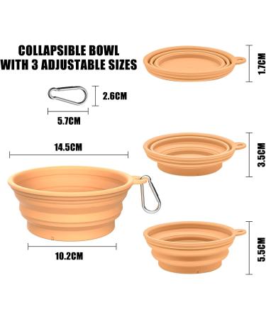 Buy Tokayife Foldable Dog Bowl 560ml - Travel-Friendly Indoor & Outdoor Use Orange - Includes Carabiners - Buy Online on GoSupps.com