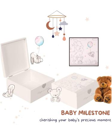 Baby Keepsake Box, Photo Album & Milestone Record Book Journal - Perfect Baby Shower or Christening Gift by Great British Home - Buy Online on GoSupps.com