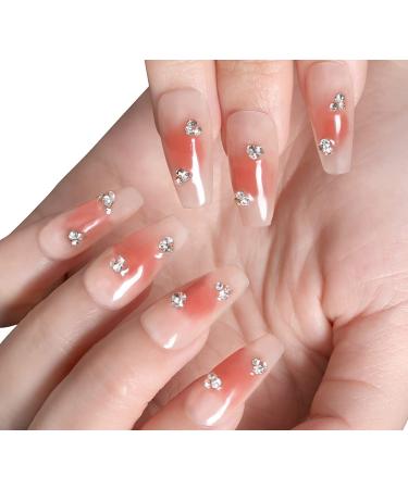 Shiny Ballerina Long Pink False Nails - 13PC Custom Art Design | Acrylic Nail Tips for Women & Girls - Buy Online on GoSupps.com