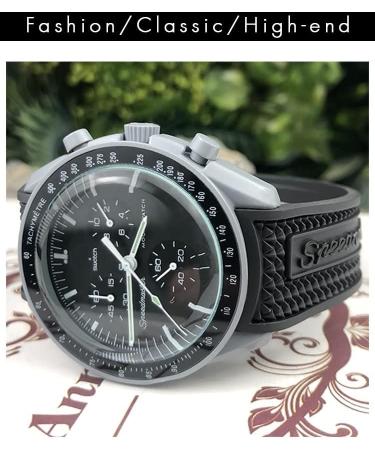 Buy TWRQA Silicone Wrap Bracelet for Omega Speedmaster 007 & Seamaster 300 - 18mm to 22mm - Unisex Black - Buy Online on GoSupps.com