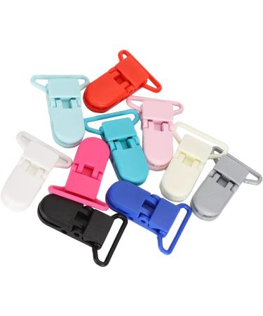 10 Colorful Nylon Trousers Clips with Buckle-Fix Lock - Durable Schnabel-Schling Clips for Metal Pacifier Suspension - Buy Online on GoSupps.com