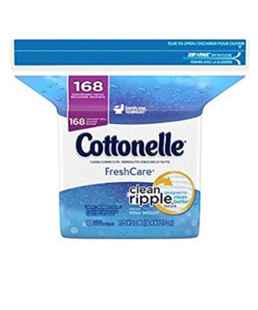 Cottonelle Fresh Care Flushable Moist Wipes Refill, 168ct (Pack of 2) 168 Count (Pack of 2)