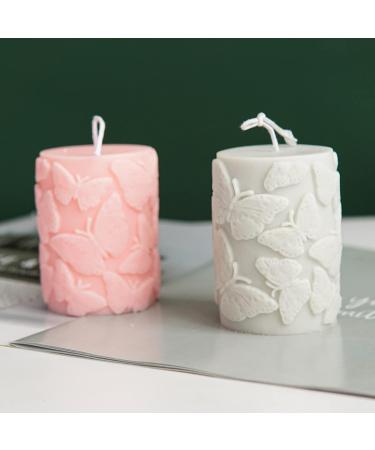 Embossed Butterfly Frangipani Cylinder Candle Mold - Silicone Mold for Candle Making - Buy Online on GoSupps.com