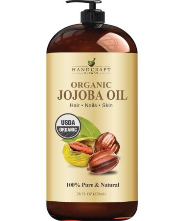 Handcraft Jojoba Oil - 100% Pure & Natural Jojoba Oil for Skin Face and Hair - Deeply Moisturizing Anti-Aging Jojoba Oil for Men and Women - 828 ml Jojoba Organic 828.00 ml (Pack of 1)