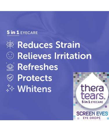 TheraTears Screen Eyes Eye Drops 10ml - Relieves, Refreshes, and Whitens Dry, Red, or Irritated Eyes - Contact Lens Friendly | 5-in-1 Eye Care - Buy Online on GoSupps.com