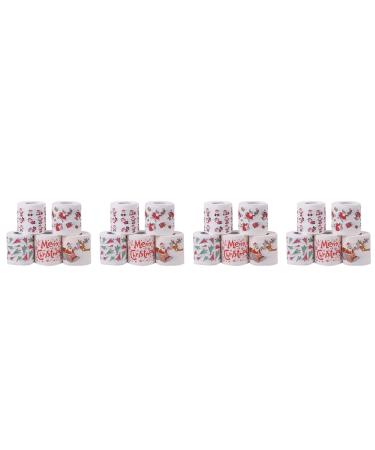 ALGONETO 5 Styles Santa Paper Roll Tissue Paper Towels Christmas Decorations Xmas Santa Office Room Toilet Paper 20 Roll