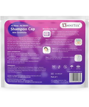 Omnitex Premium Rinse Free Shampoo Cap - 5pk Microwaveable with Conditioner & Vitamins - Buy Online on GoSupps.com