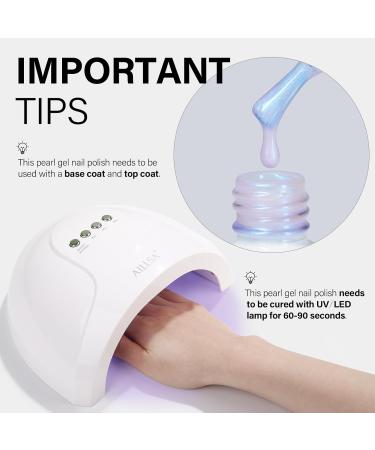 AILLSA Pearl Gel Nail Polish - Chrome Mermaid & Iridescent Shimmer - Soak Off UV Gel for DIY Manicure & Holiday Gifts - 0.27 Fl Oz - Buy Online on GoSupps.com