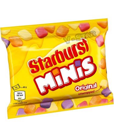 STARBURST MINIS Original Fruit Chews 24 x 45g Bags Full Box Fruit Juice Flavours - Buy Online on GoSupps.com