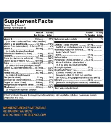 Metagenics AdvaClear - Detox Support Supplement - 63 Servings 126 Count - Buy Online on GoSupps.com
