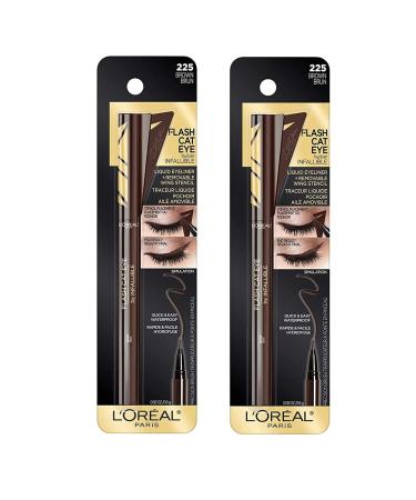 Pack of 2 L'Oreal Paris Flash Cat Eye Infallible Liquid Eyeliner Brown 225