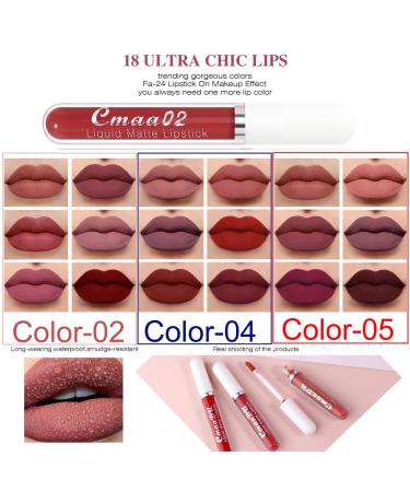 6Pcs Dark Red Matte Liquid Lipstick Set | Long Lasting, Waterproof Lip Stain | Gift Set for Women | Matte Makeup Collection - Buy Online on GoSupps.com