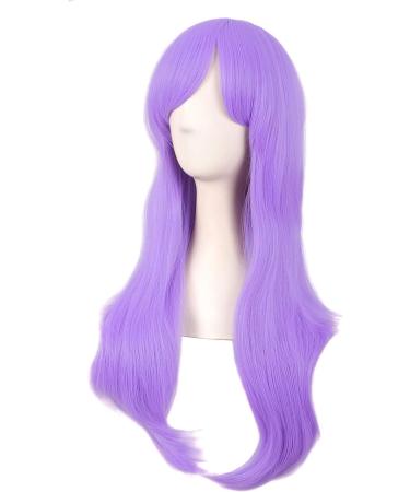 MapofBeauty 28 Inch Light Purple Curly Cosplay Wig with Side Bangs for Women - 70cm - Buy Online on GoSupps.com