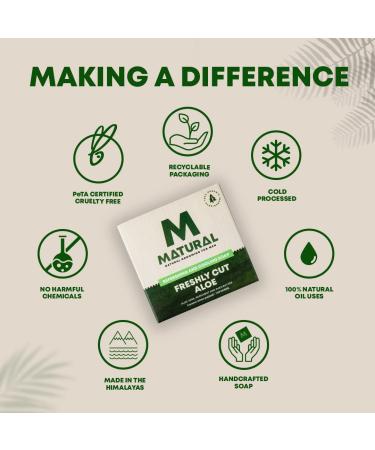 Buy Mat.ural All Natural Handmade Bar Soap for Men - Fresh Aloe Vera Bergamot & Shea Butter - 120g - International Shipping Available - Buy Online on GoSupps.com