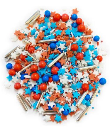 Sprinkletti - Stars and Stripes- 30g Cake Topper Sprinkles - Chocoballs Rods Balls Strands And Sugar Star Shapes - Edible Cake Decorations - Birthday Cake Sprinkles 30g Stars and Stripes - Buy Online on GoSupps.com
