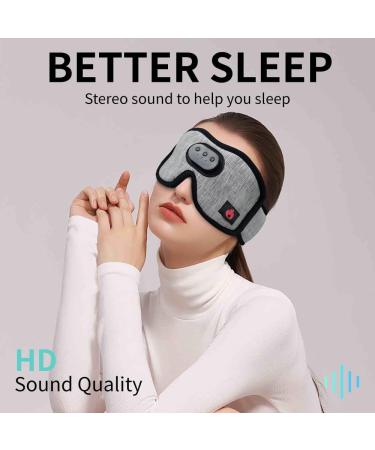 Heated Eye Mask with Bluetooth Headphones - SYPVRY Wireless Sleep Eye Mask for Relaxation & Dry Eyes - USB Heated Compression Mask with Timer Control - Grey - Buy Online on GoSupps.com