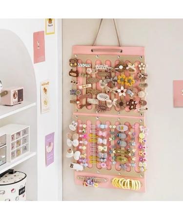 Agirlvct Hair Clips Organizer Hanging Hair Claw Clips Holder Hair Bows Holder Hair Banana Barrettes Bows Flower Butterfly Jaw Clips Hair Accessory Hanger Display for Girl Women Room (Pink) - Buy Online on GoSupps.com