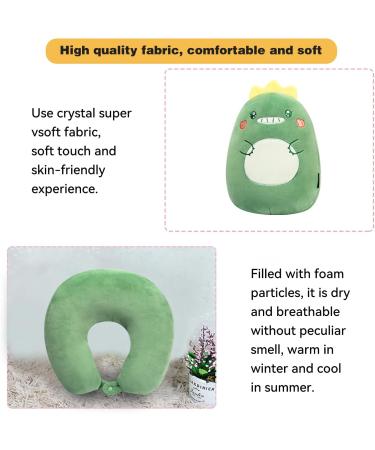 JOYRAVO Kids Travel Pillow - 2-in-1 Deformable Neck Pillow with Cute Dinosaur Design for Comfy Sleep and Play on Airplanes, Cars, and Travel - Buy Online on GoSupps.com