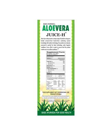 BASIC AYURVEDA Aloe Vera Juice with Honey 32.46 Fl Oz (960ml) | Supports Digestive Health Hydration & Skin Wellness | Cold Pressed Herbal Juice | Natural Cleanse | No Added Sugar - Buy Online on GoSupps.com